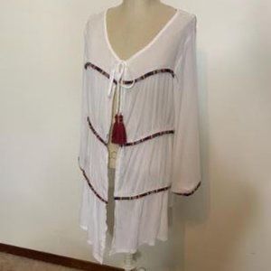 Camille & Company Boho Long Sleeve Cover-Up Sz S